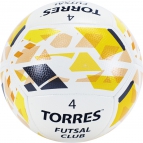 Мяч футзальный TORRES Futsal Club, р. 4, 10 пан. PU, 4 под. сл, гибрид. сш. бело-зол-чер /арт.FS32084 - Специализированный интернет-магазин мячей "Мячи-екб.рф"